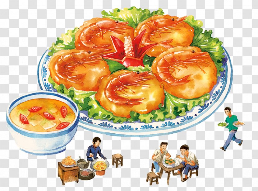 Hanoi Vietnamese Cuisine Hu Tieu Food Illustration - Miu1ebfng Ngon Hxe0 Nu1ed9i - Hand-painted Shrimp Cakes Transparent PNG