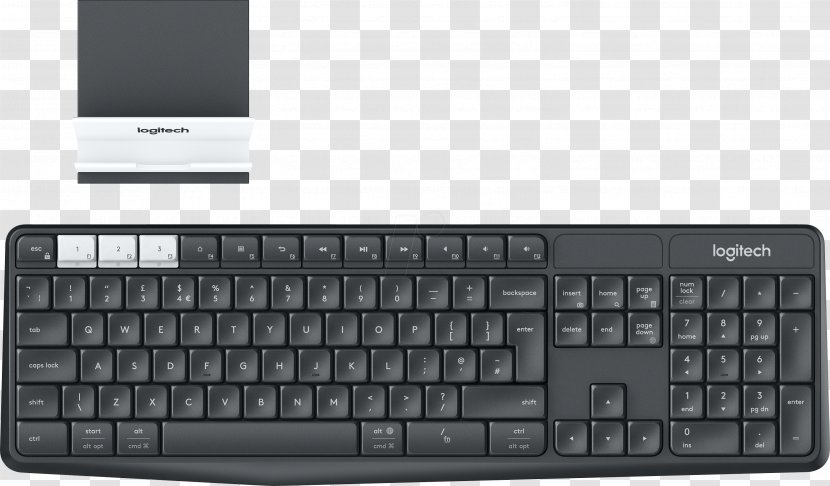 Computer Keyboard Laptop Mouse Bluetooth Logitech K375s Multi-Device Graphite Wireless - Tablet Computers - Graphite, Off-whiteLaptop Transparent PNG