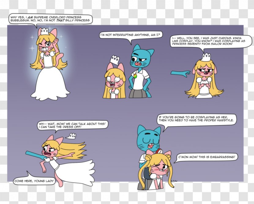 Cartoon Comics Gumball Blue Cat - Mother Drawing Transparent PNG