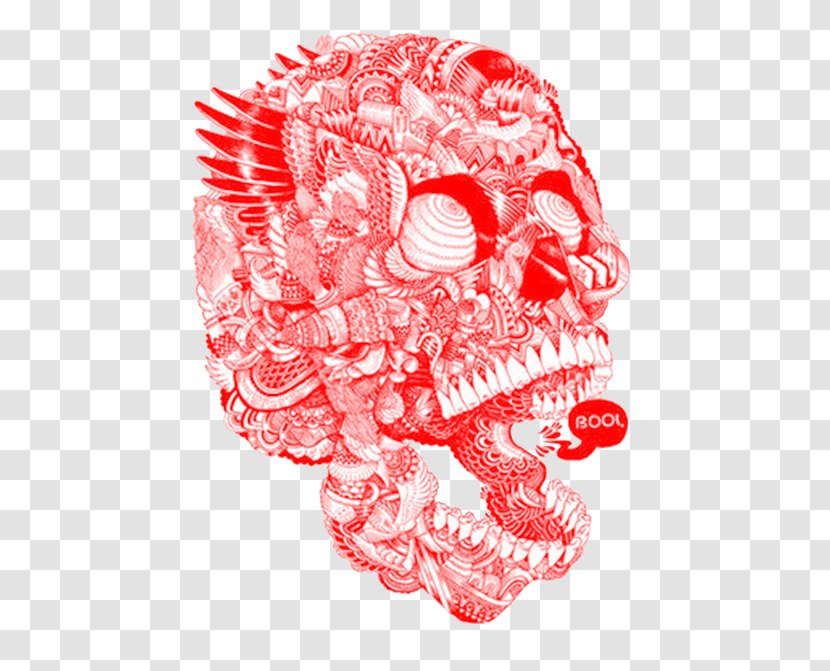 Illustrator Visual Arts Drawing Illustration - Heart - Red Skull Transparent PNG