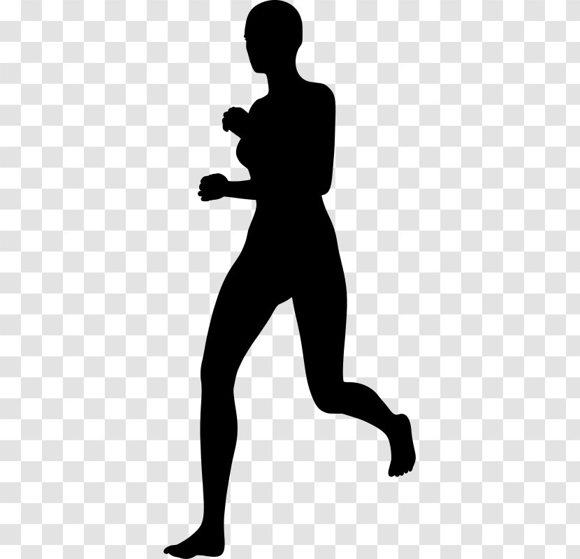 Silhouette Person Clip Art - Running Woman Transparent PNG