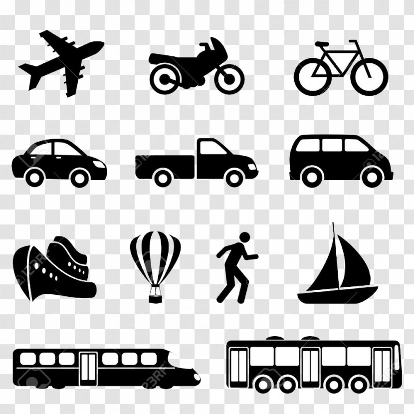 Mode Of Transport Train Clip Art - Black And White Transparent PNG