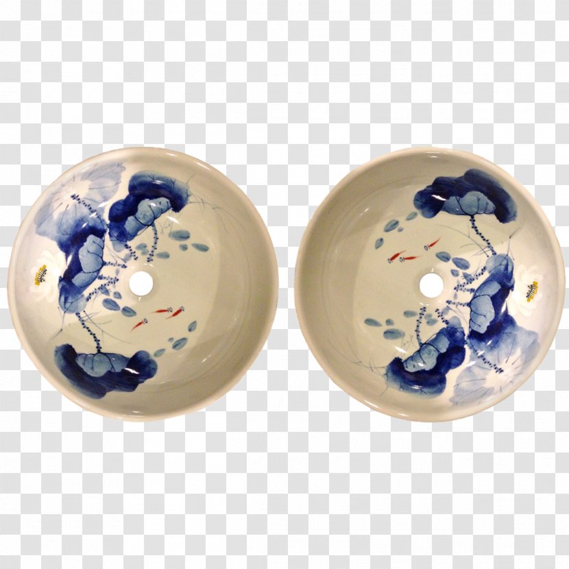Plate Blue And White Pottery Cobalt Ceramic Earring - Body Jewelry - Hand Painted Chinese Painting Transparent PNG