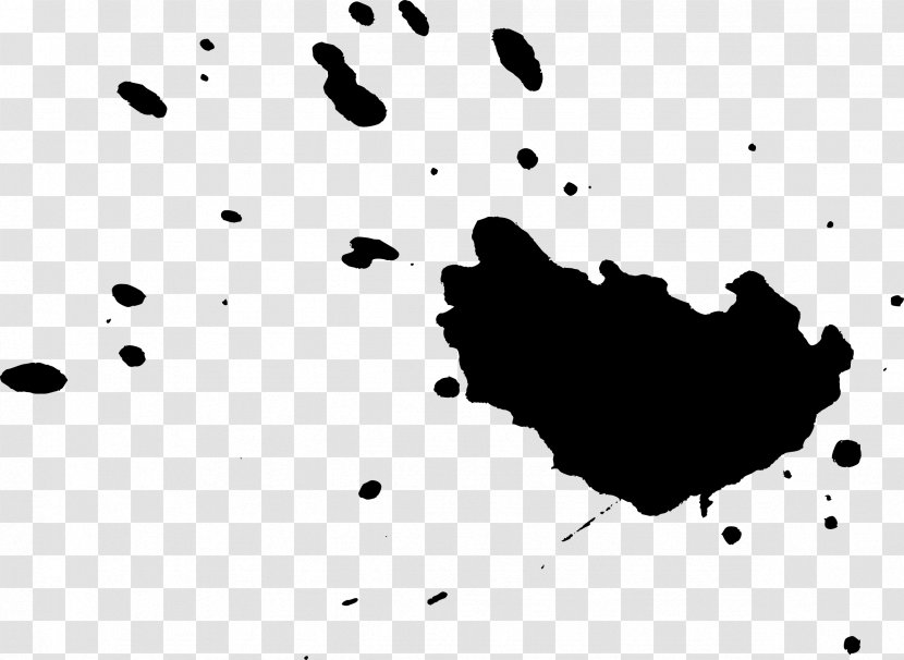 Black And White Paint Poster - Leaf - Stroke Transparent PNG