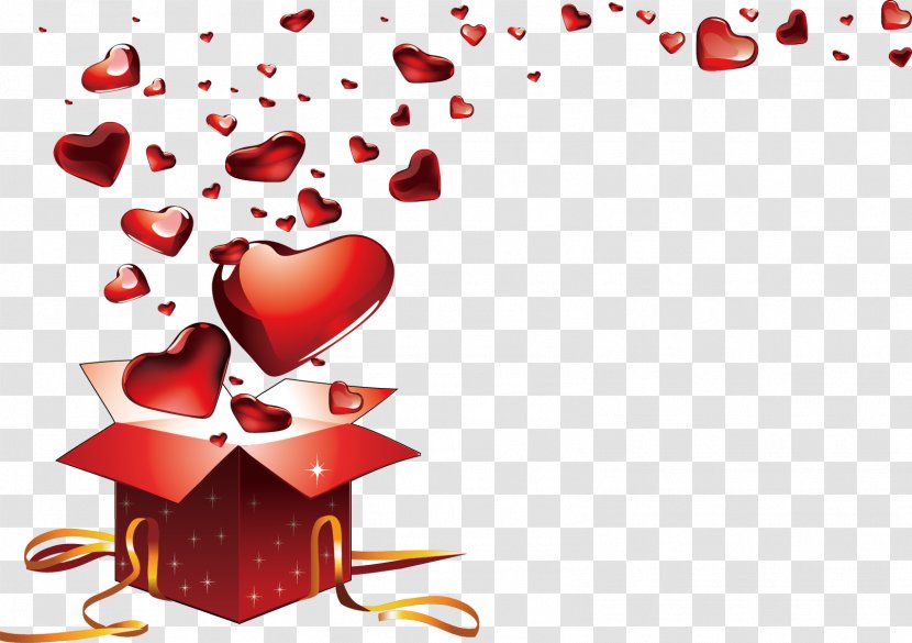 Valentines Day Heart Gift Love - Valentine's Element Transparent PNG
