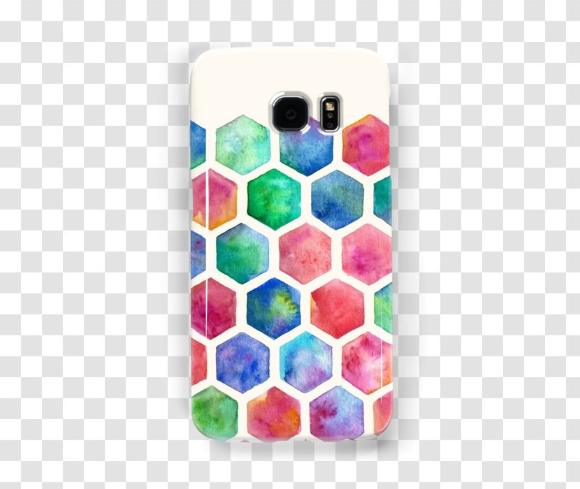 Watercolor Painting Art Drawing Honeycomb - Mobile Phone Case - Hand Painted Transparent PNG