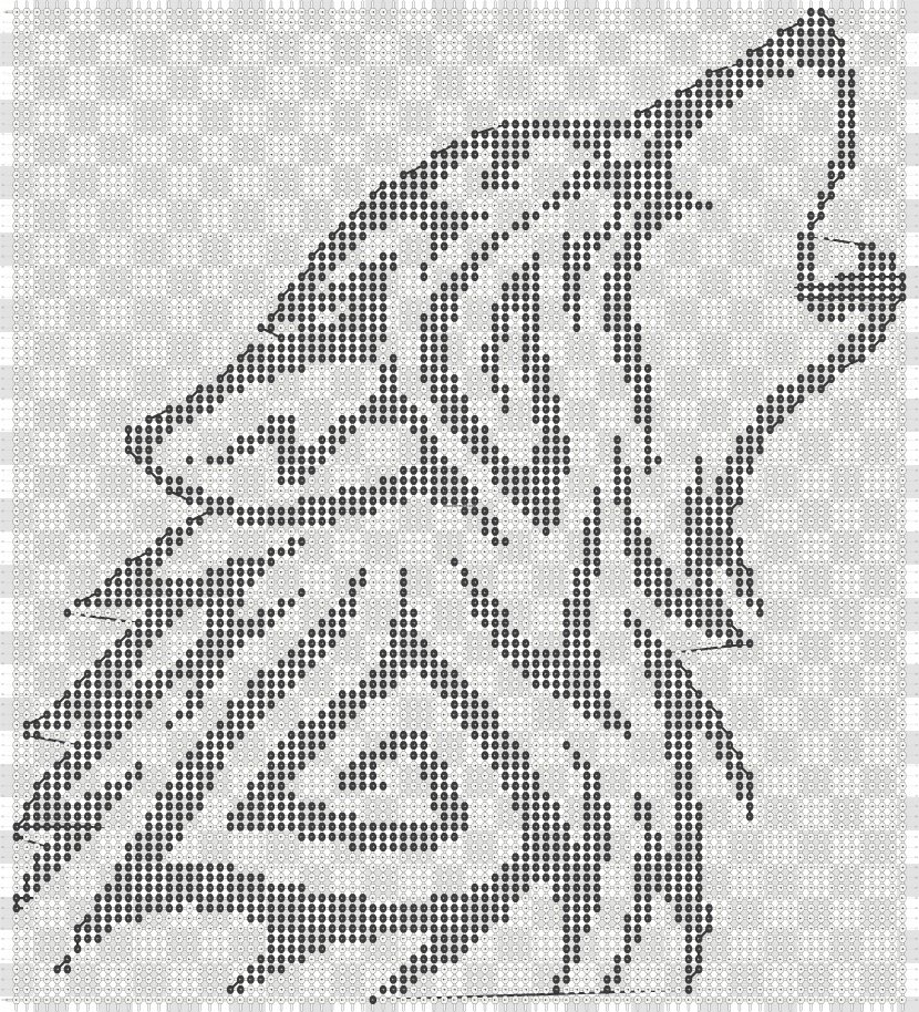 Gray Wolf Bead Template T-shirt Pattern - Knitting Transparent PNG