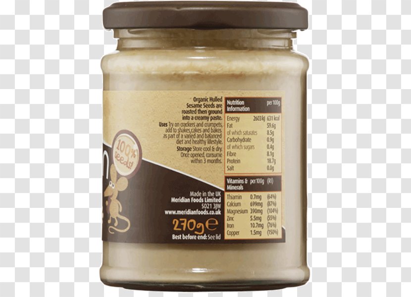 Peanut Butter Tahini Condiment Transparent PNG