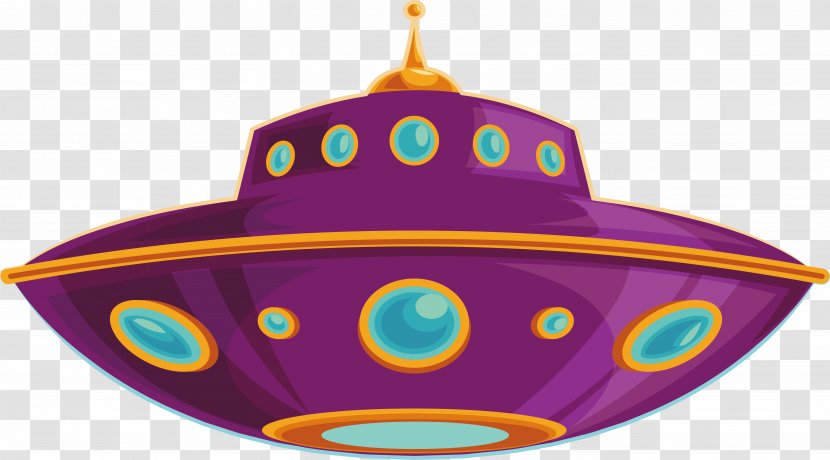 Unidentified Flying Object Saucer Cartoon - Purple UFO Transparent PNG