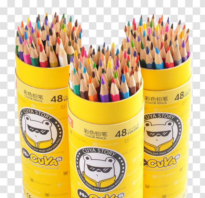 Colored Pencil Mechanical Watercolor Painting - Pen - Three Color Lead Box Of Transparent PNG