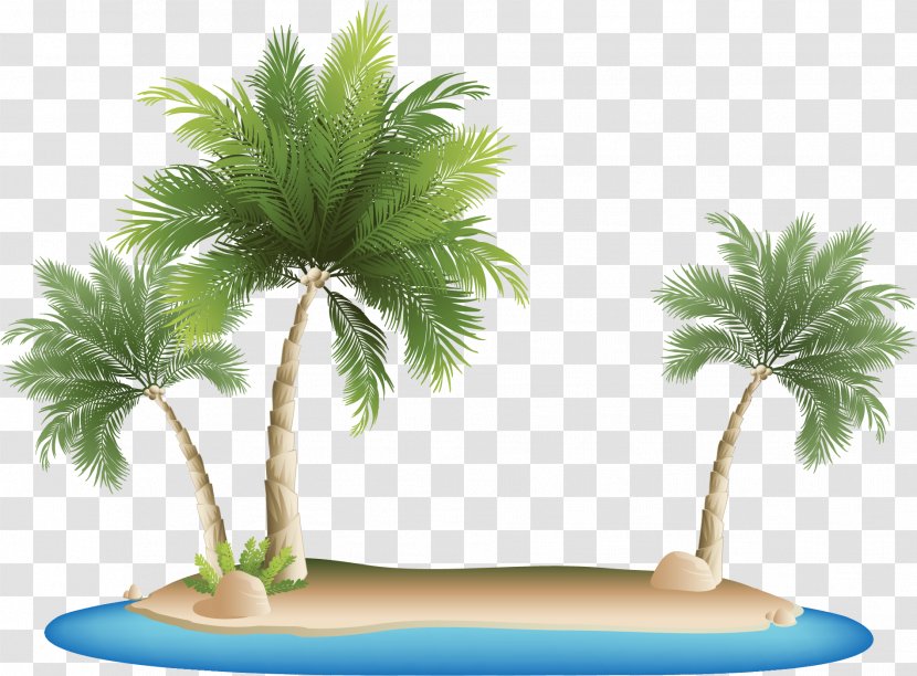 Palm Islands Tropical Resort Clip Art - Tree - Cartoon Island Sea Transparent PNG
