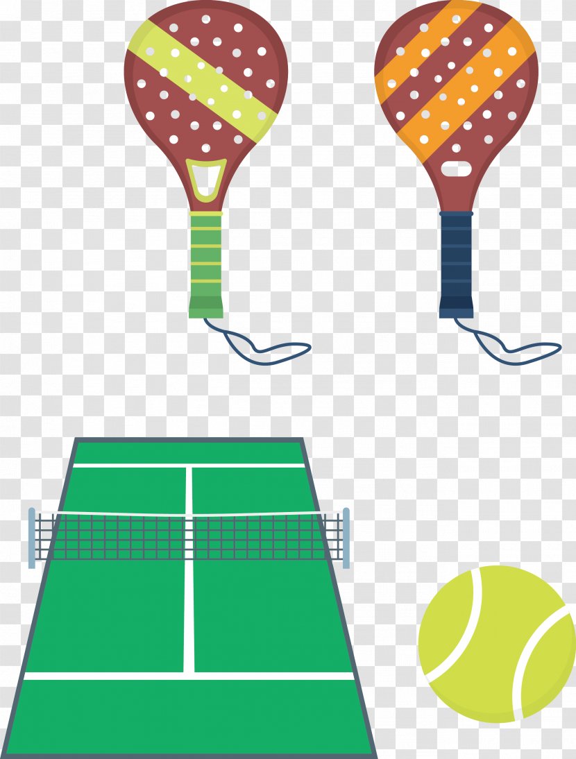 Tennis Padel Racket Clip Art - Sport Venue - Vector Transparent PNG