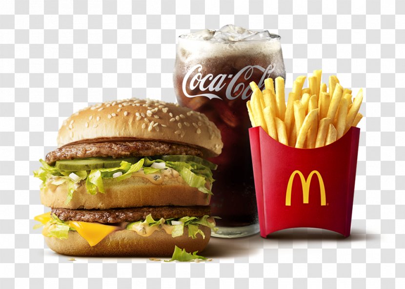 McDonald's Big Mac French Fries Hamburger Cheeseburger - Happy Meal - Menu Transparent PNG