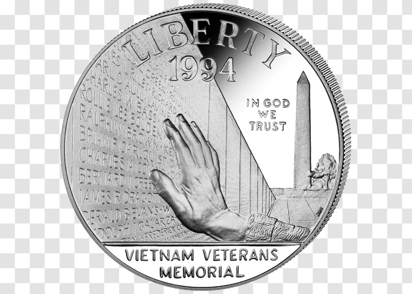 Dollar Coin United States Of America Silver - Commemorative - Vietnam Veterans Transparent PNG