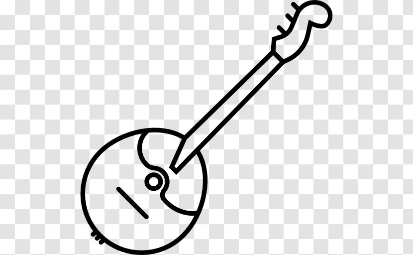 Musical Instruments Black And White Orchestra Mandolin - Heart Transparent PNG