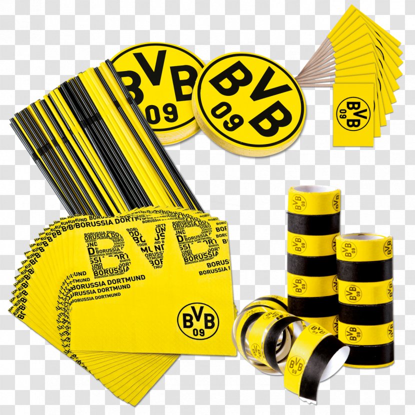Luftschlangen BVB 3er Set Borussia Dortmund BVB-Fanshop - Birthday - Servietten (20er-Set)Bvb Transparent PNG