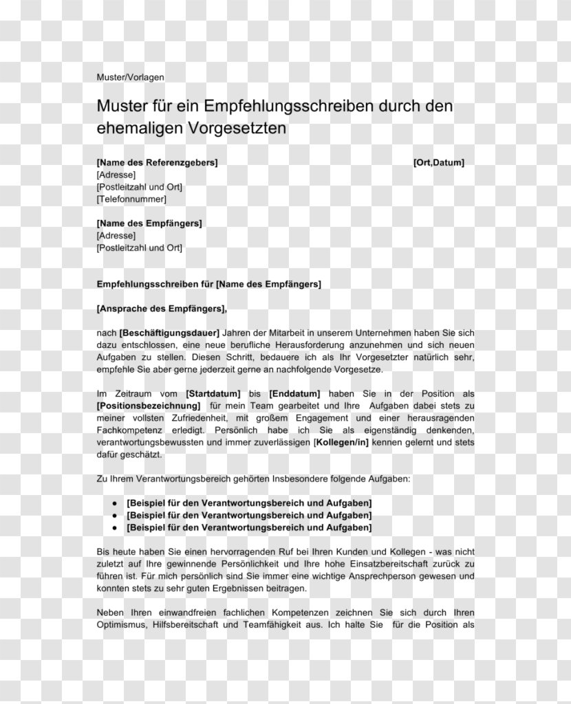 Letter Of Recommendation Muster Adibide Employment Reference Application For Transparent PNG