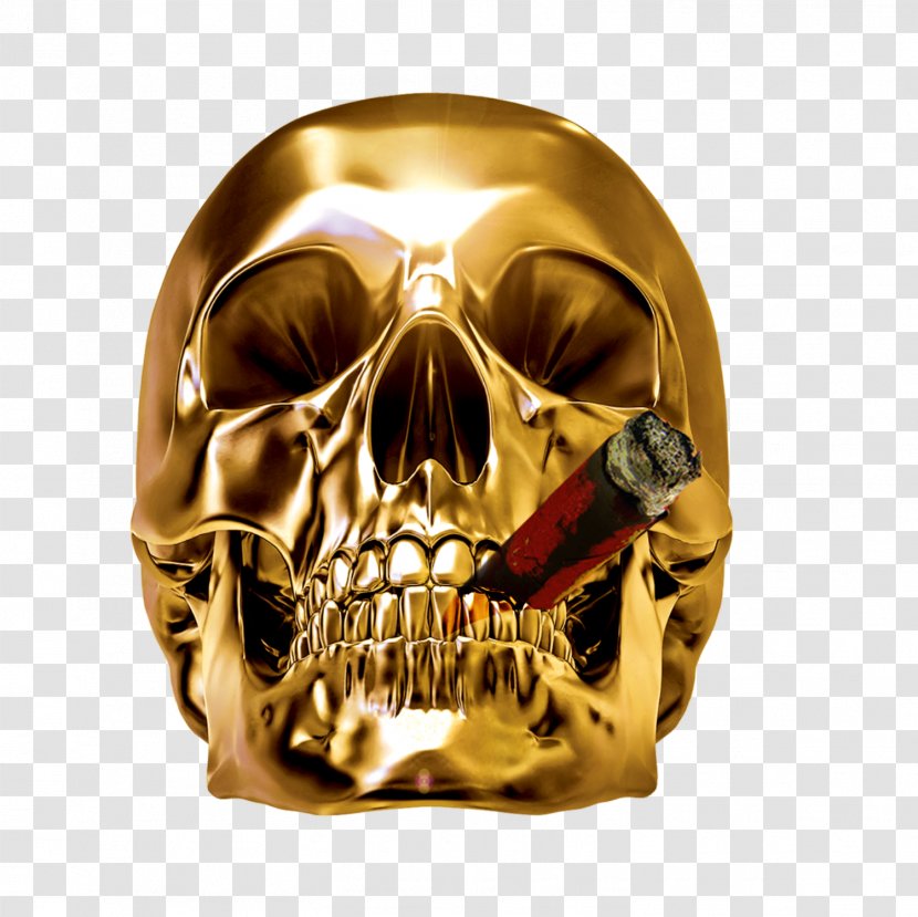 Skull Clip Art - Frame - Golden Transparent PNG