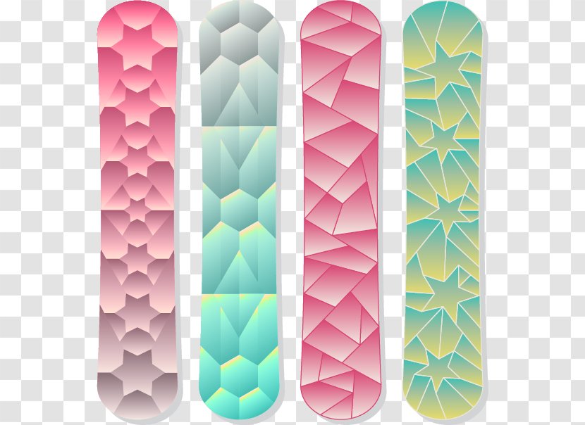 Snowboarding Ski Euclidean Vector - Snowboard - Gradient Colored Geometric Transparent PNG