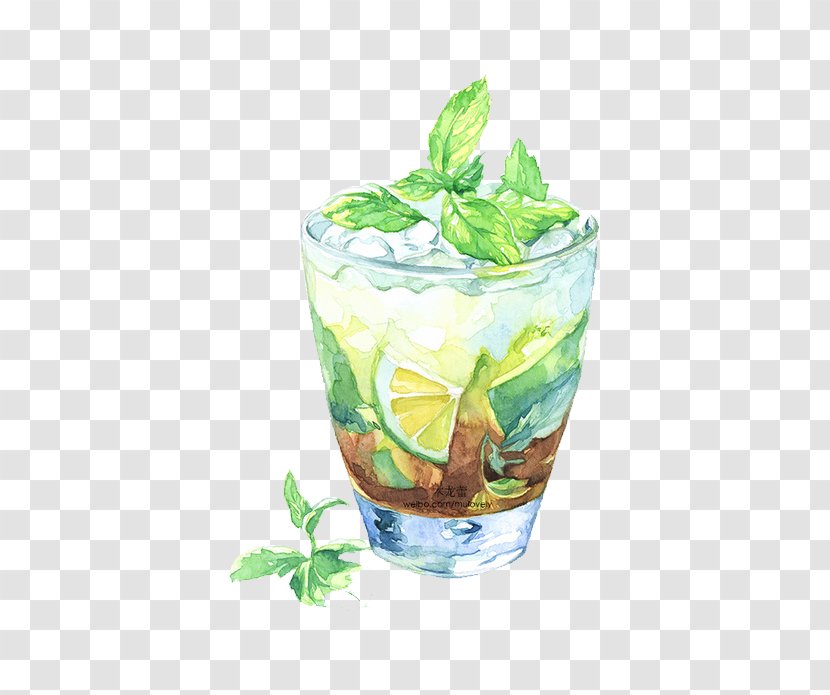 Mojito Maghrebi Mint Tea Cocktail Illustration - Garnish - Cartoon Lemon Ice Drink Transparent PNG