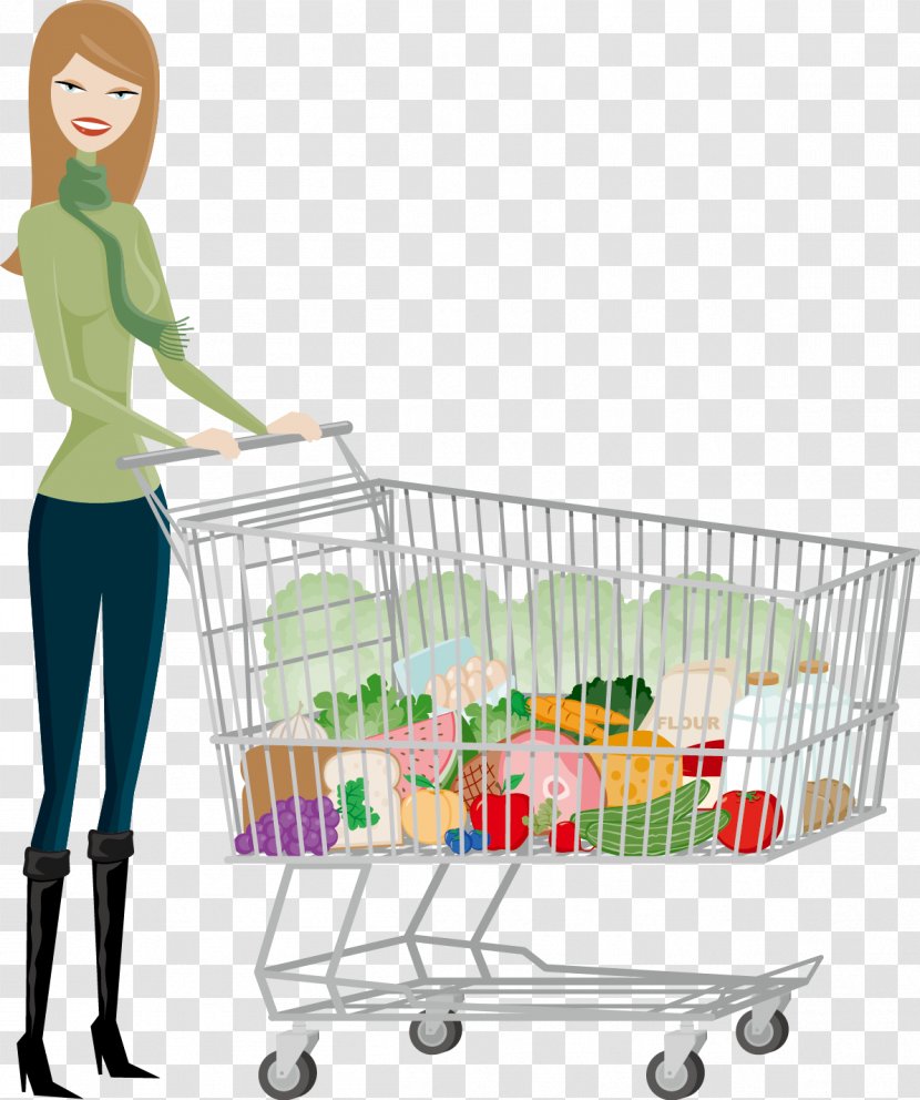 Illustration Vector Graphics Supermarket Shopping Cart - Grocery Store - Wallpaper Transparent PNG