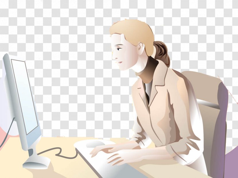 Laptop Computer - Silhouette - Woman Cartoon Creative Work Transparent PNG
