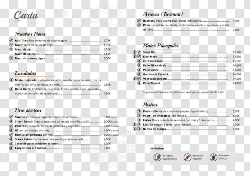 Hummus Restaurant Chaophraya Menu Lunch - Text Transparent PNG