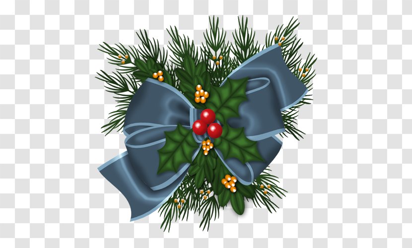 Christmas Decoration Tree Clip Art - Blue Bow Transparent PNG