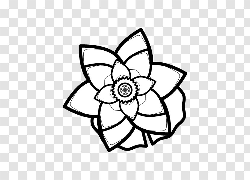 Petal Line Art Cut Flowers Cartoon Clip - Tree - White Lotus Flower Transparent PNG