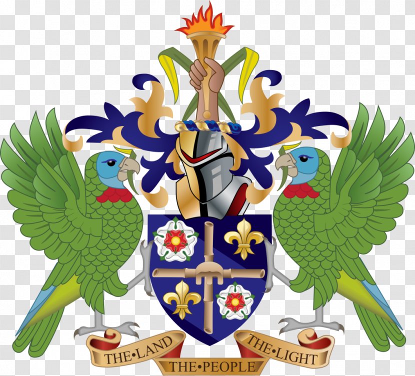Coat Of Arms Saint Lucia National Symbols - Escutcheon Transparent PNG