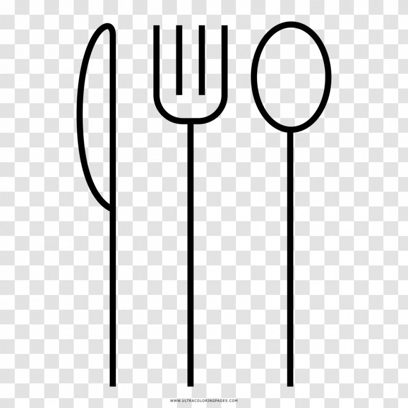 Coloring Book Drawing Cutlery Black And White Knife - Rectangle Transparent PNG
