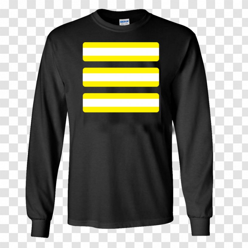 Long-sleeved T-shirt Hoodie Clothing - Outerwear - Black And Yellow Stripes Transparent PNG