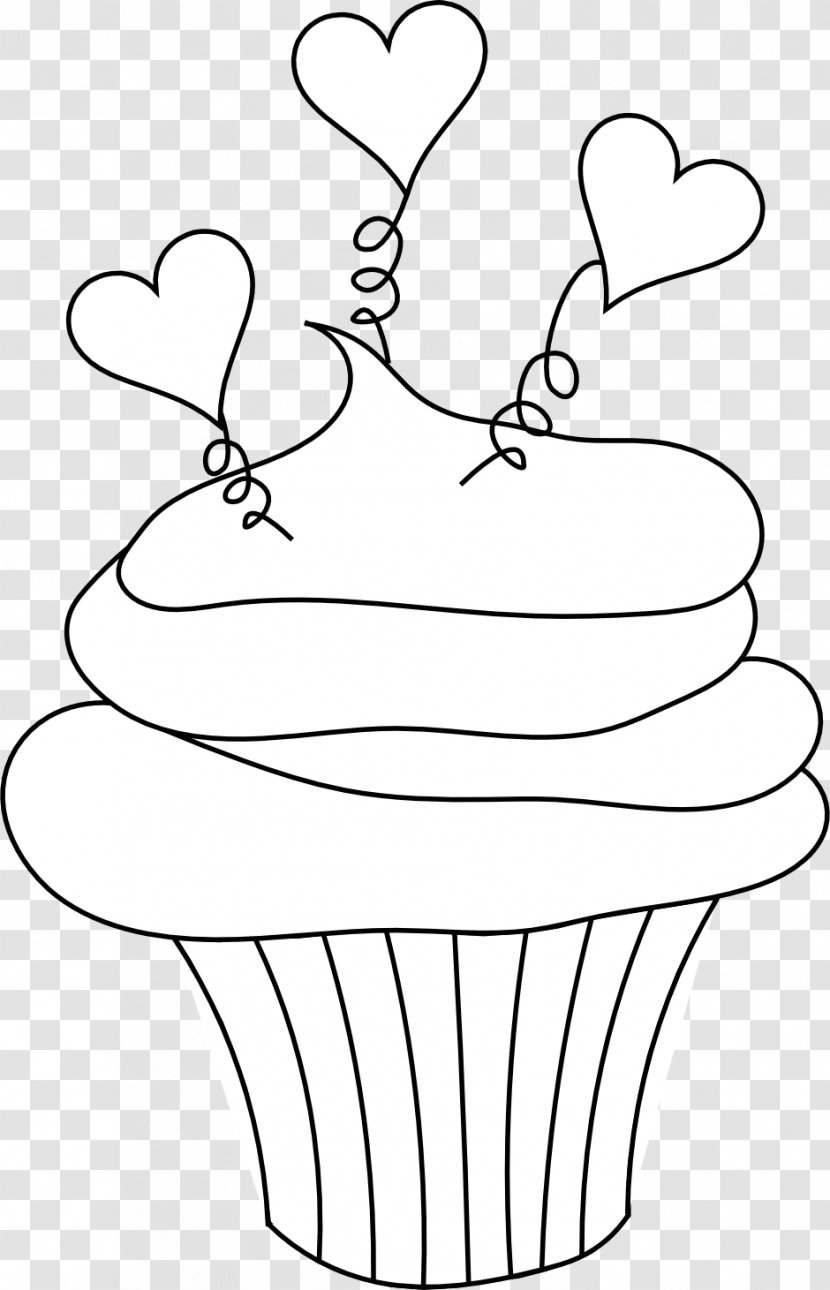 Cupcake Frosting & Icing Red Velvet Cake Muffin Coloring Book - Monochrome - Color Cliparts Transparent PNG