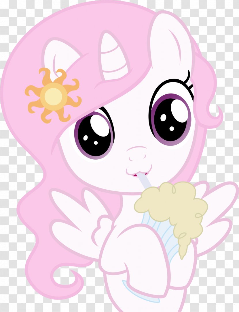 Princess Celestia Pony Luna Filly Cadance - Flower - Milkshake Transparent PNG