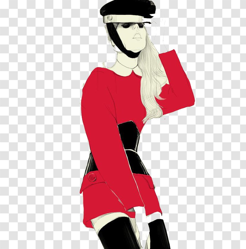 Fashion Illustration Drawing Illustrator - Frame - Red Soldier Beauty Transparent PNG