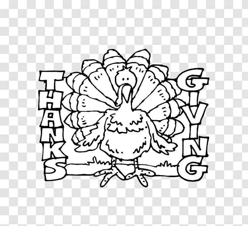 Coloring Book Thanksgiving Turkey Meat Child - Line Art Transparent PNG
