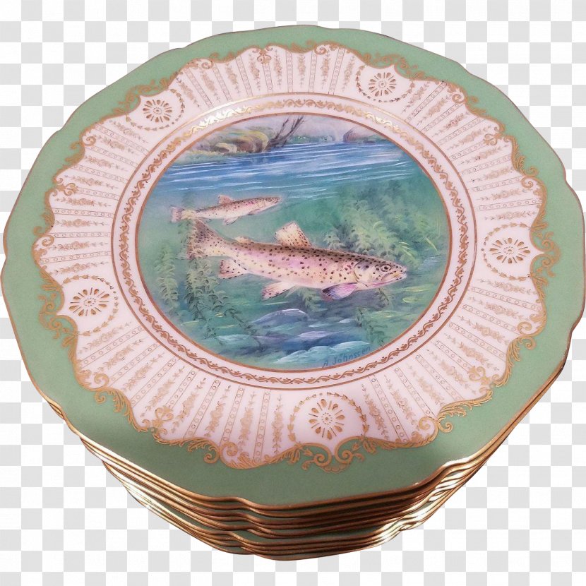 Plate Hohenberg An Der Eger Porcelain Tableware Platter - Hand-painted Fish Transparent PNG