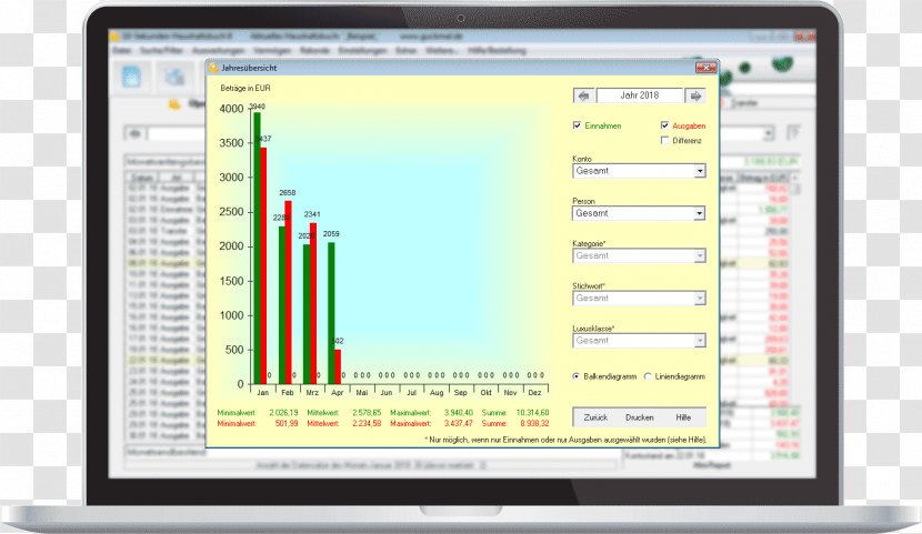 Computer Program Software Haushaltsbuch Microsoft Excel - Monitors - Test Transparent PNG