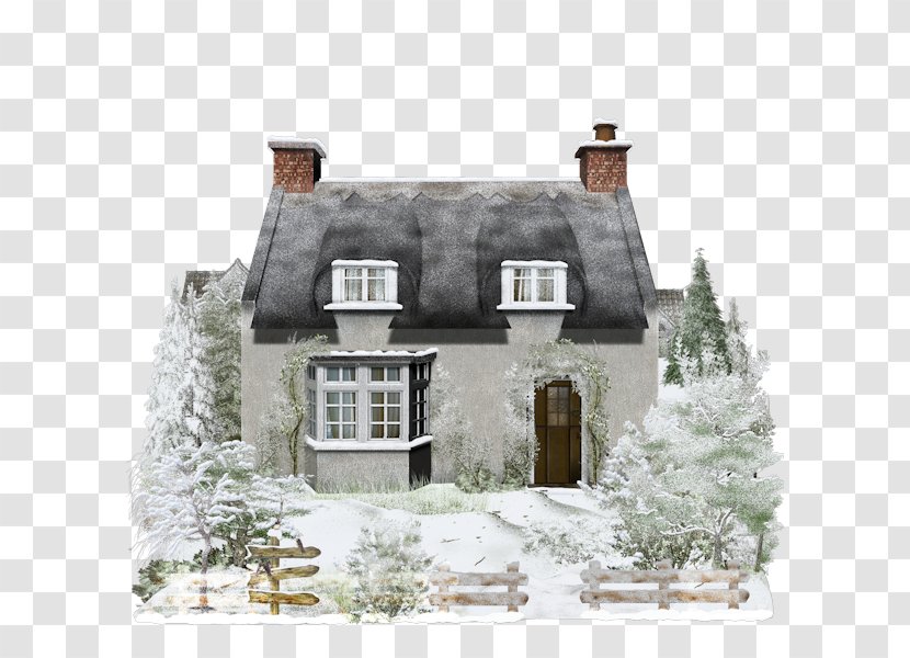 Winter House Home - Painted Snow Big Transparent PNG