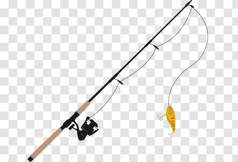 Fishing Rod Line Clip Art - Ski Pole - Fish Hook Transparent PNG