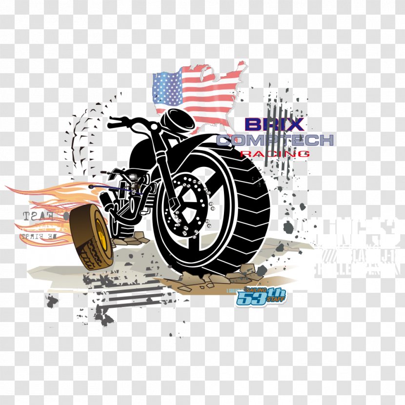 T-shirt Motorcycle - Printing - Creative Transparent PNG