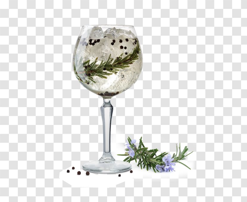 Gin And Tonic Wine Glass Cocktail Water - Illustration Transparent PNG