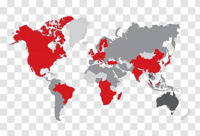 World Map Globe - Red Transparent PNG