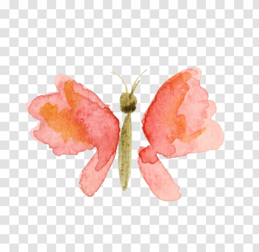 Butterfly Watercolour Flowers Watercolor Painting Graphic Design Clip Art - Color Transparent PNG