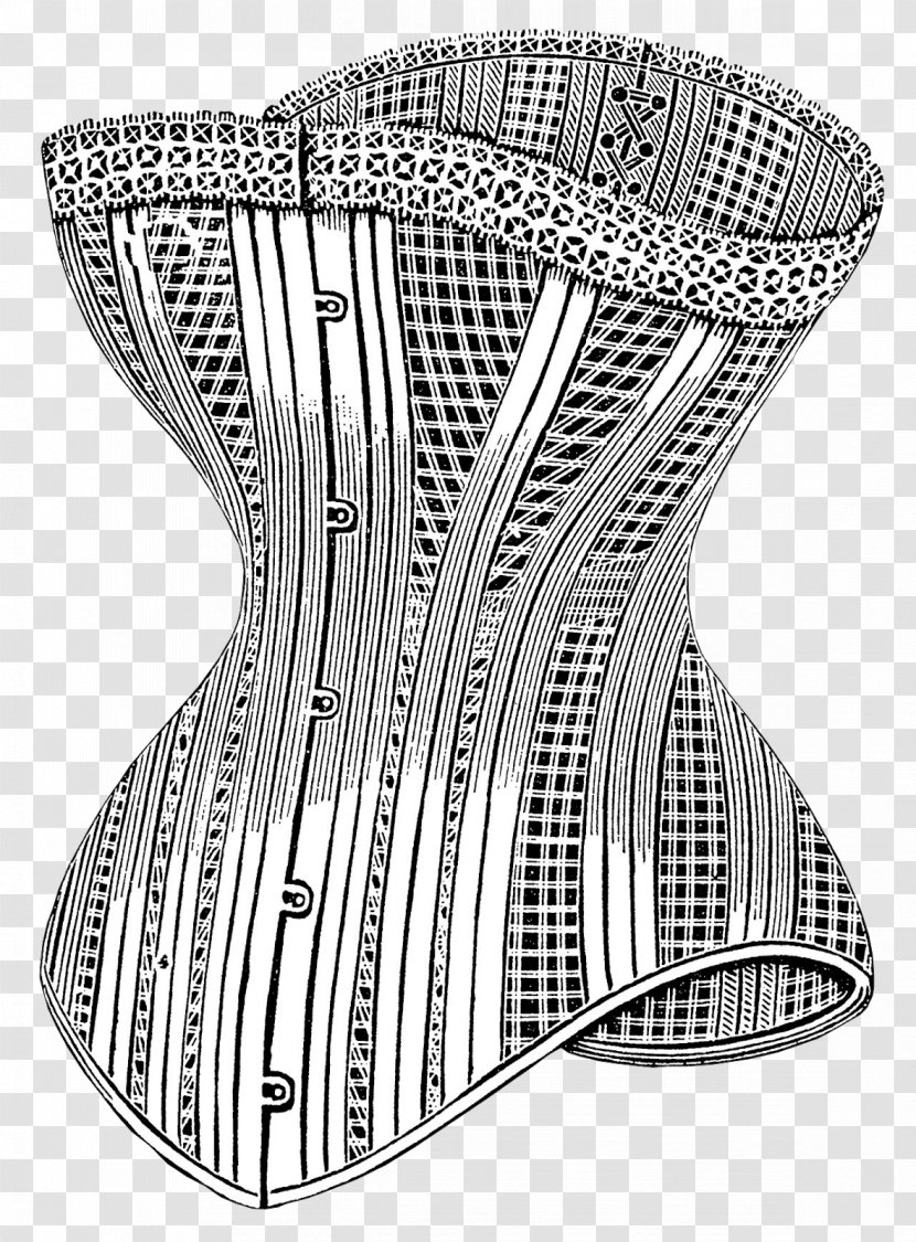 Drawing Black And White Corset - Heart Transparent PNG