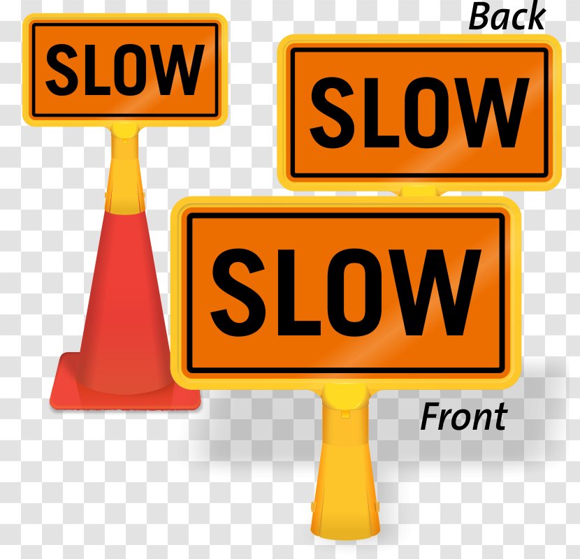 Traffic Sign Cone Stop - Slow Moving Vehicle Transparent PNG