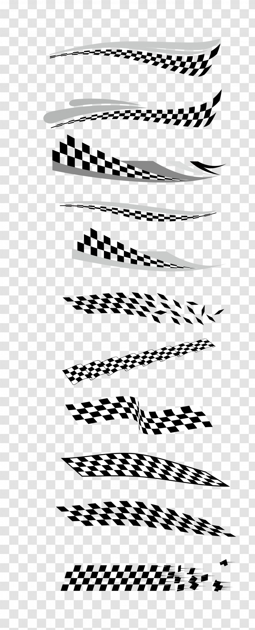 Flag Euclidean Vector - Cartoon - Black And White Checkered Transparent PNG