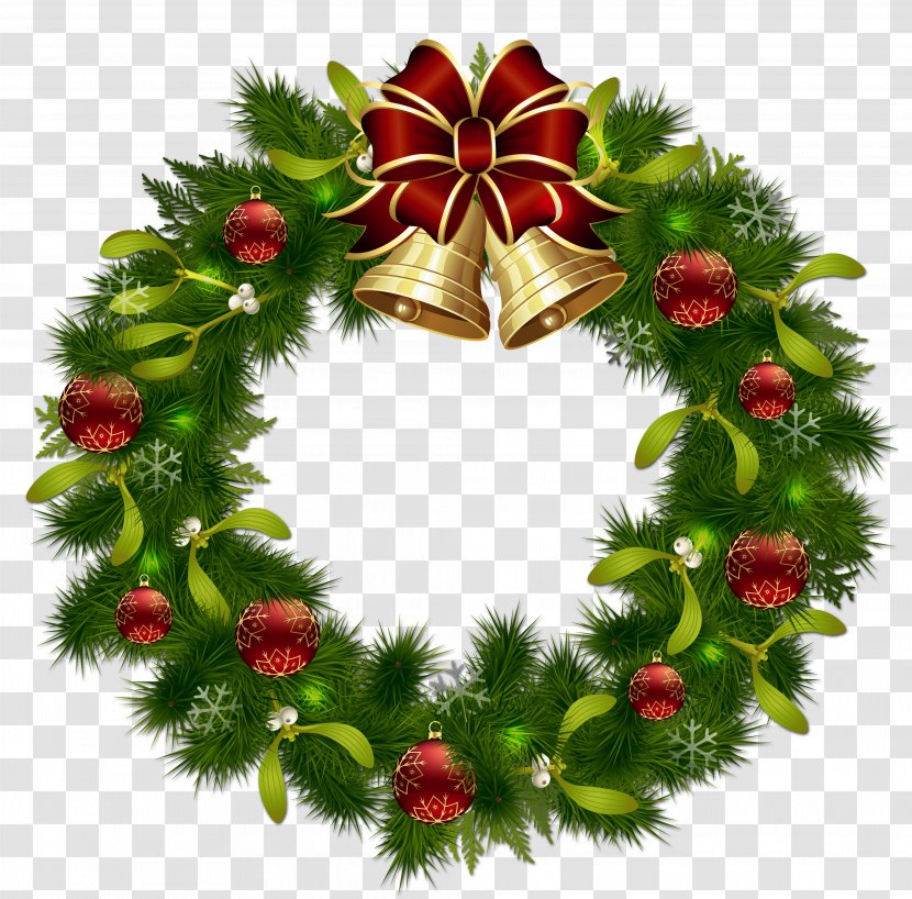 Christmas Decoration Wreath Clip Art - Pine Family Transparent PNG
