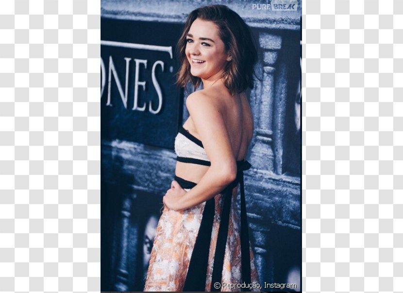 Maisie Williams Grauman's Chinese Theatre Game Of Thrones – Season 6 Cocktail Dress - Watercolor Transparent PNG