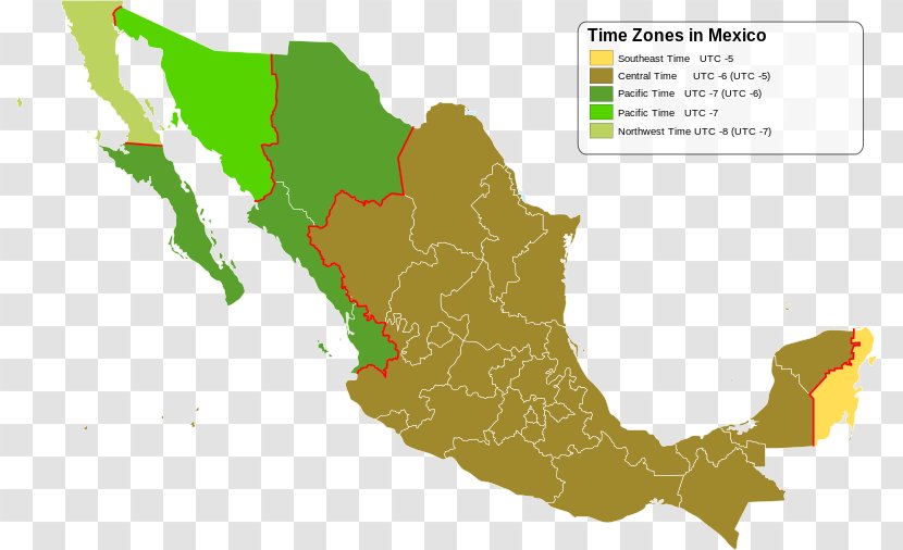Mexico Central Time Zone United States Map Transparent PNG